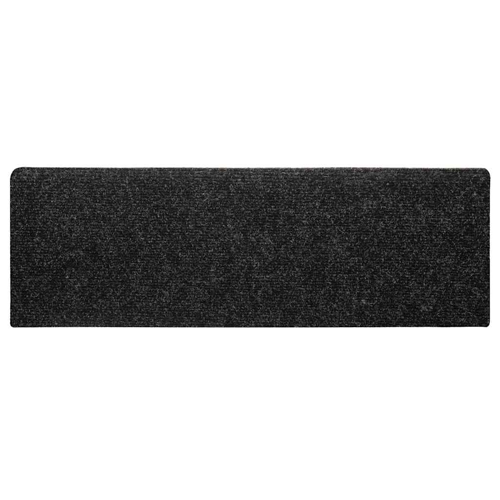 Stair Mats Self-adhesive 30 pcs 65x21x4 cm Black Rectangular Edge