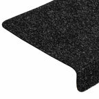 Stair Mats Self-adhesive 30 pcs 65x21x4 cm Black Rectangular Edge
