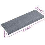 Stair Mats Self-adhesive 30 pcs 65x21x4 cm Light Grey Rectangular Edge
