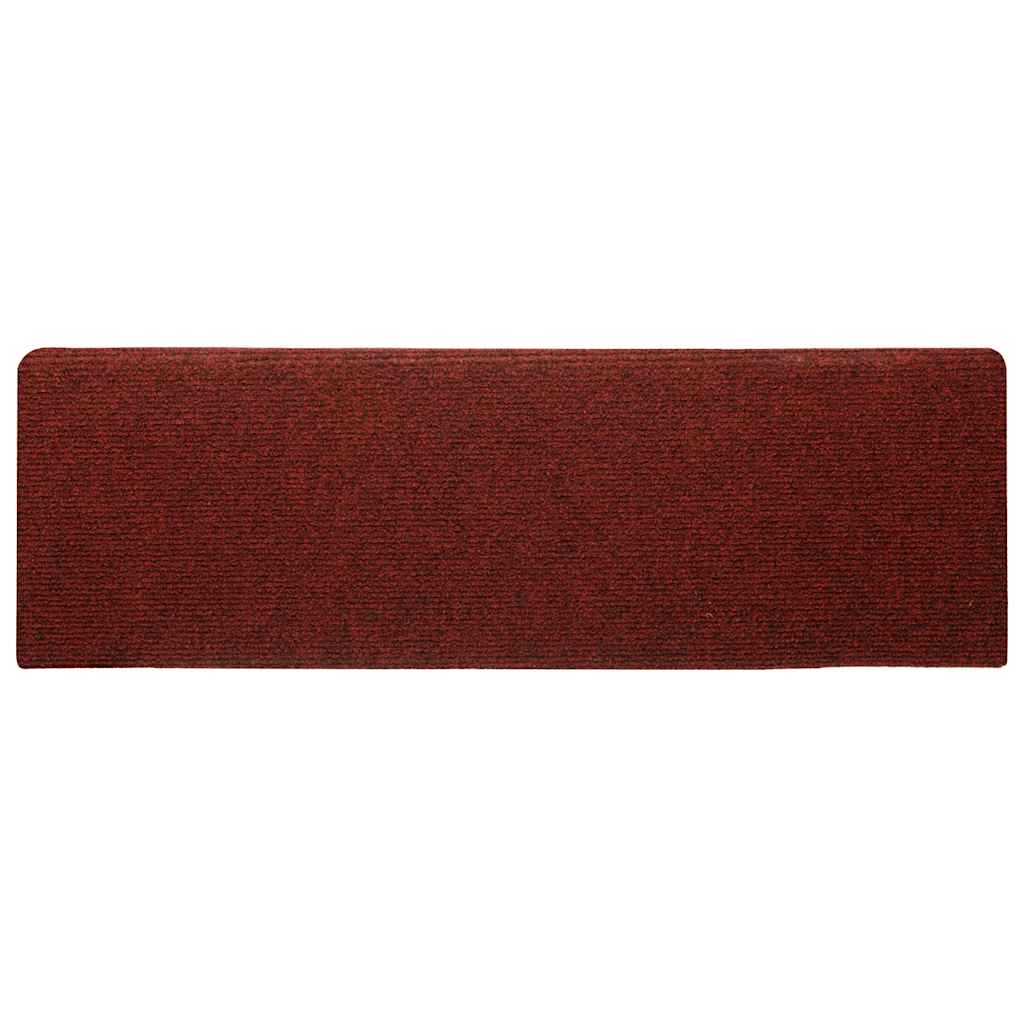 Stair Mats Self-adhesive 30 pcs 65x21x4 cm Bordeaux Red Rectangular Edge