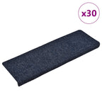 Stair Mats Self-adhesive 30 pcs 65x21x4 cm Blue Rectangular Edge