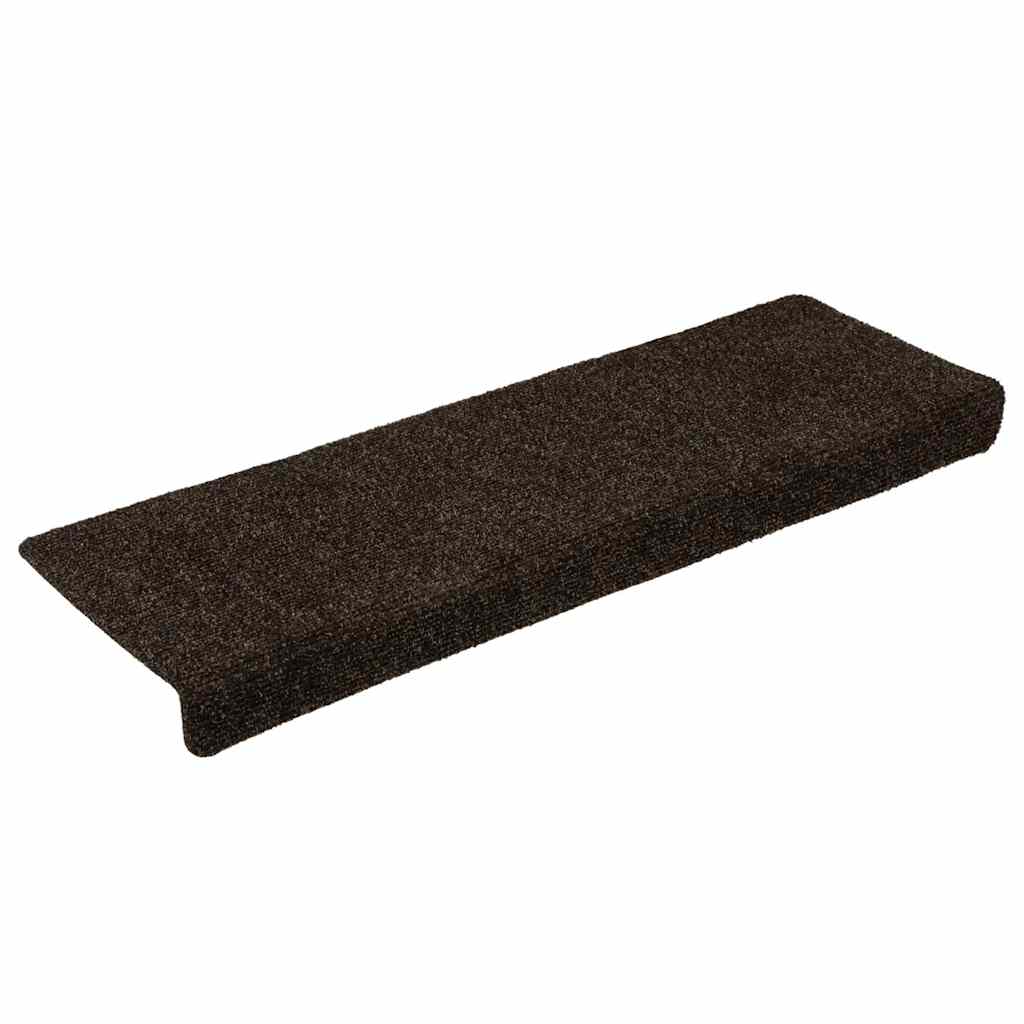 Stair Mats Self-adhesive 30 pcs 65x21x4 cm Dark Brown Rectangular Edge