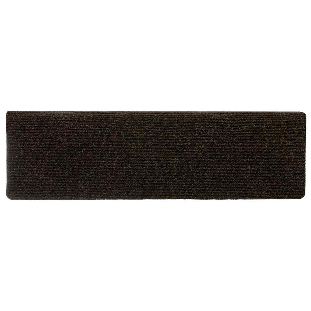 Stair Mats Self-adhesive 30 pcs 65x21x4 cm Dark Brown Rectangular Edge