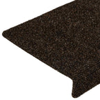 Stair Mats Self-adhesive 30 pcs 65x21x4 cm Dark Brown Rectangular Edge