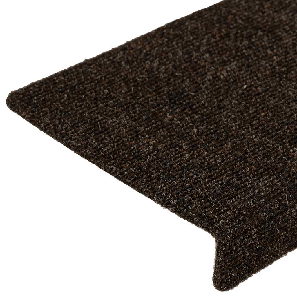 Stair Mats Self-adhesive 30 pcs 65x21x4 cm Dark Brown Rectangular Edge
