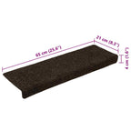 Stair Mats Self-adhesive 30 pcs 65x21x4 cm Dark Brown Rectangular Edge