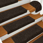 Stair Mats Self-adhesive 30 pcs 65x21x4 cm Dark Brown Rectangular Edge