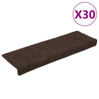 Stair Mats Self-adhesive 30 pcs 65x21x4 cm Brown Rectangular Edge