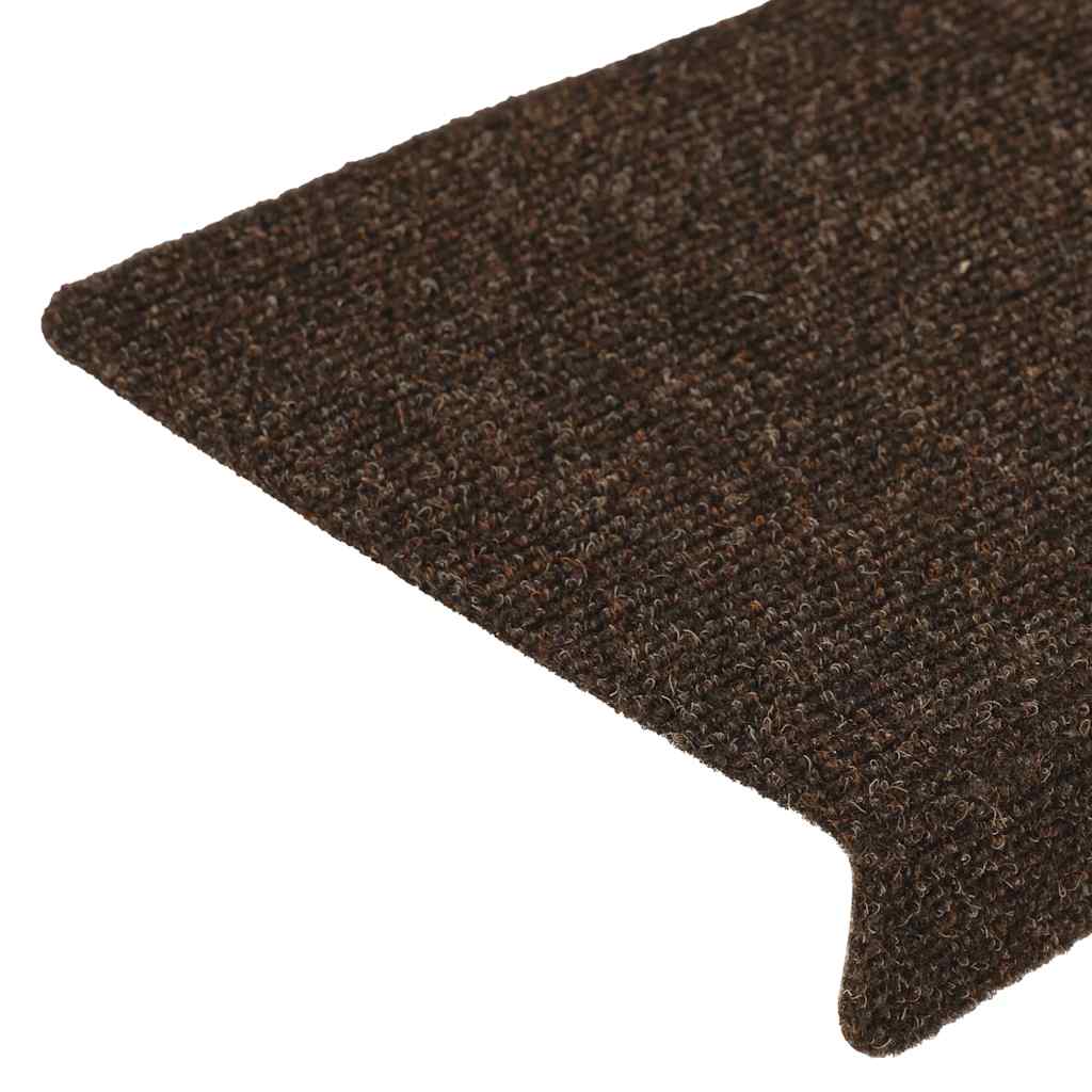 Stair Mats Self-adhesive 30 pcs 65x21x4 cm Brown Rectangular Edge