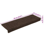 Stair Mats Self-adhesive 30 pcs 65x21x4 cm Brown Rectangular Edge