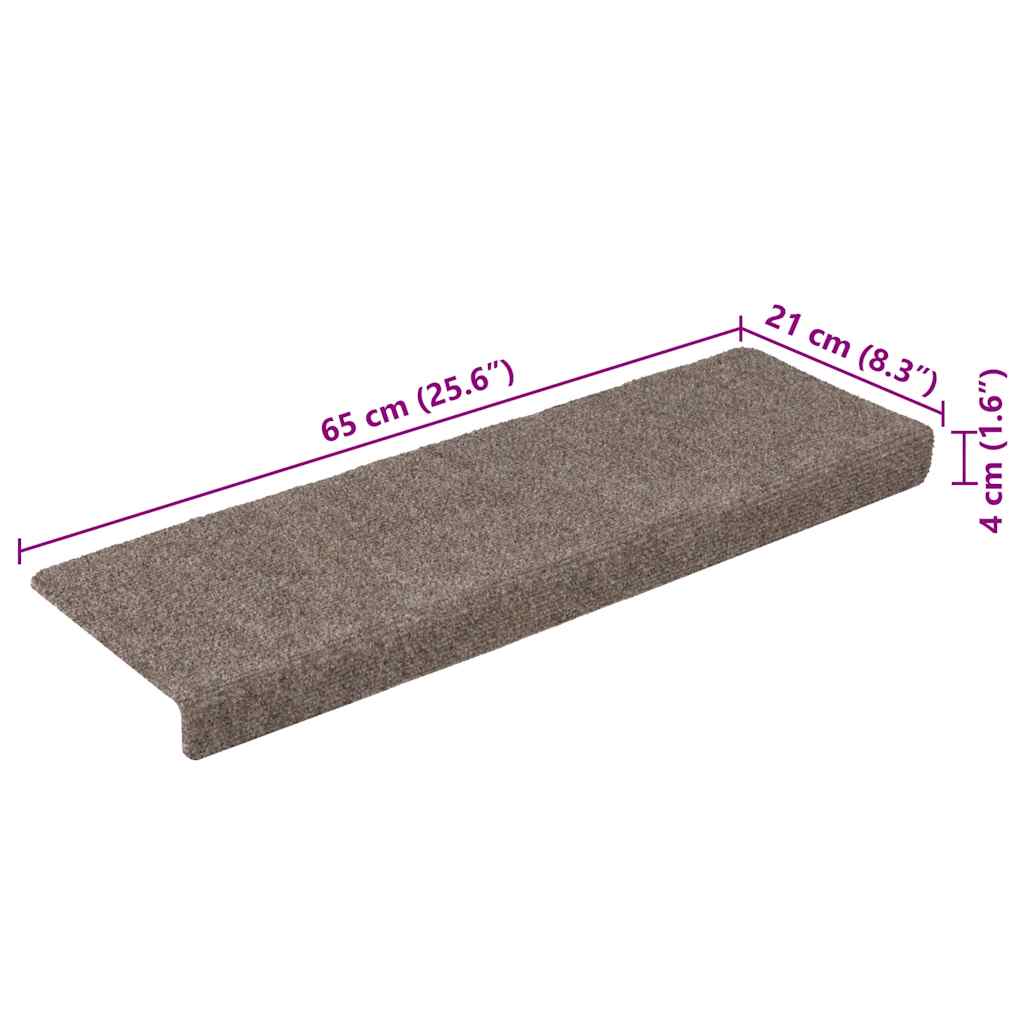 Stair Mats Self-adhesive 30 pcs 65x21x4 cm Beige Rectangular Edge