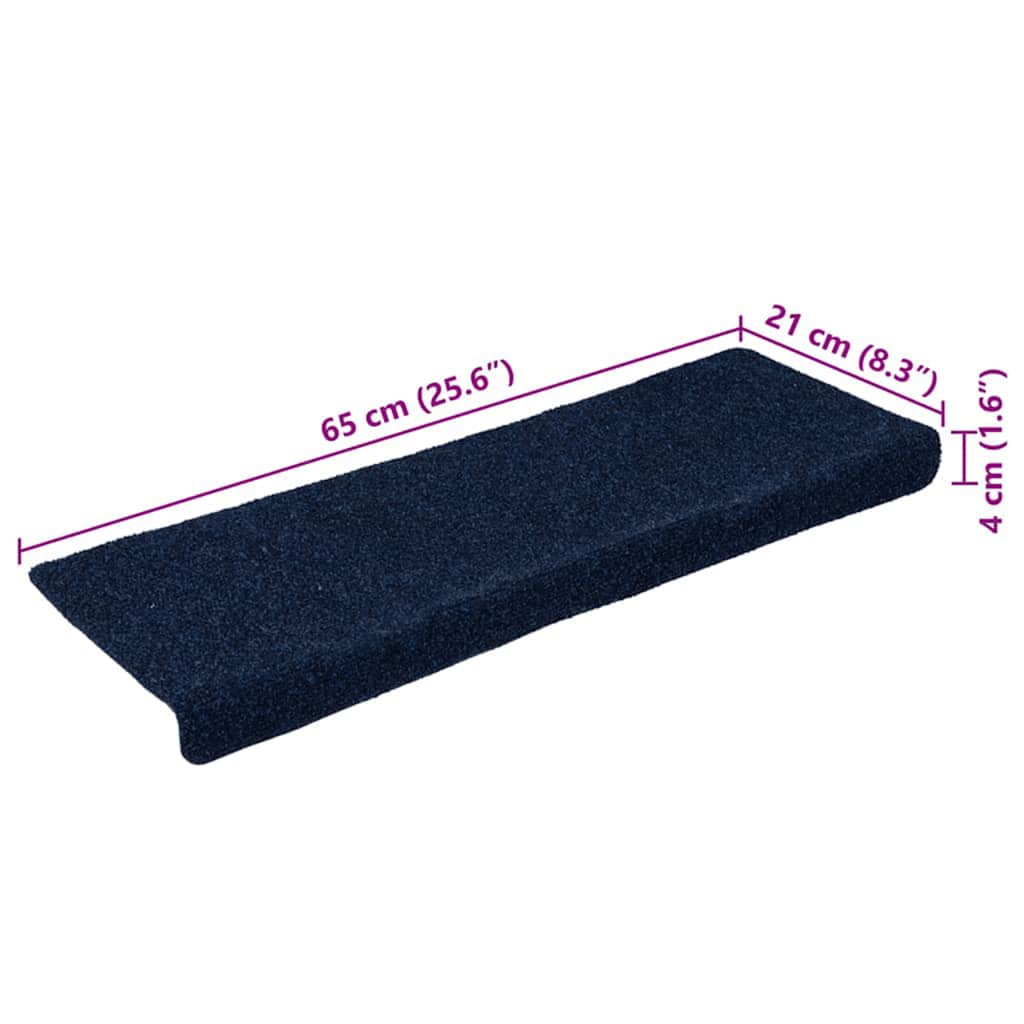 Stair Mats Self-adhesive 30 pcs 65x21x4 cm Navy Rectangular Edge