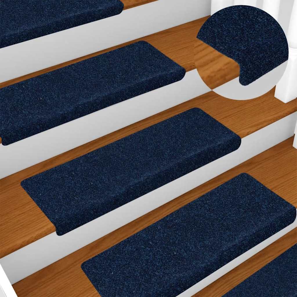 Stair Mats Self-adhesive 30 pcs 65x21x4 cm Navy Rectangular Edge