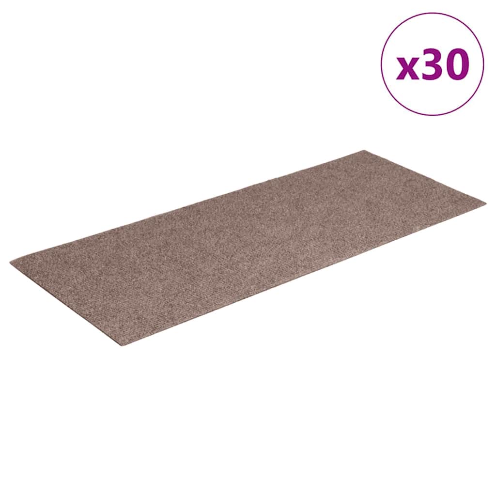 Stair Mats Self-adhesive 30 pcs 60x25 cm Light Brown Rectangular