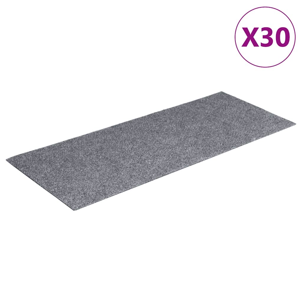 Stair Mats Self-adhesive 30 pcs 60x25 cm Light Grey Rectangular