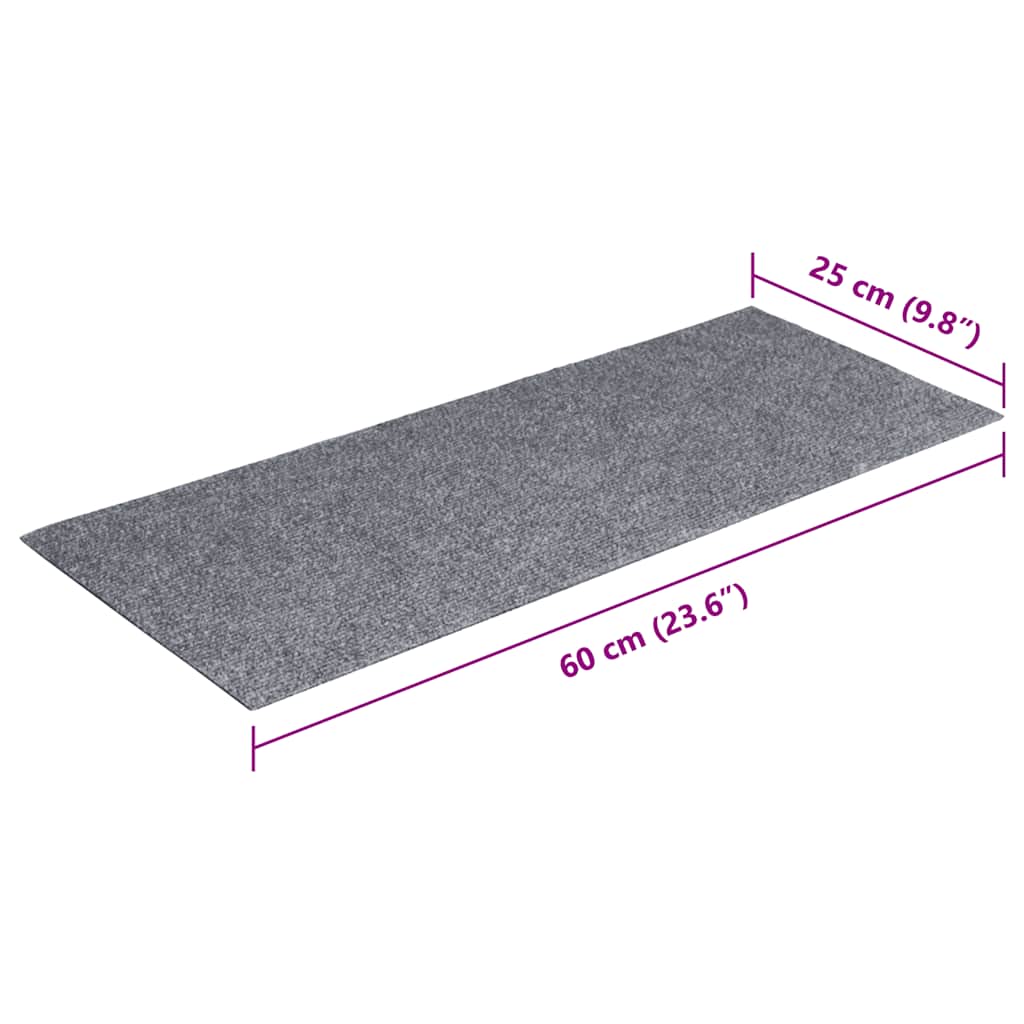 Stair Mats Self-adhesive 30 pcs 60x25 cm Light Grey Rectangular