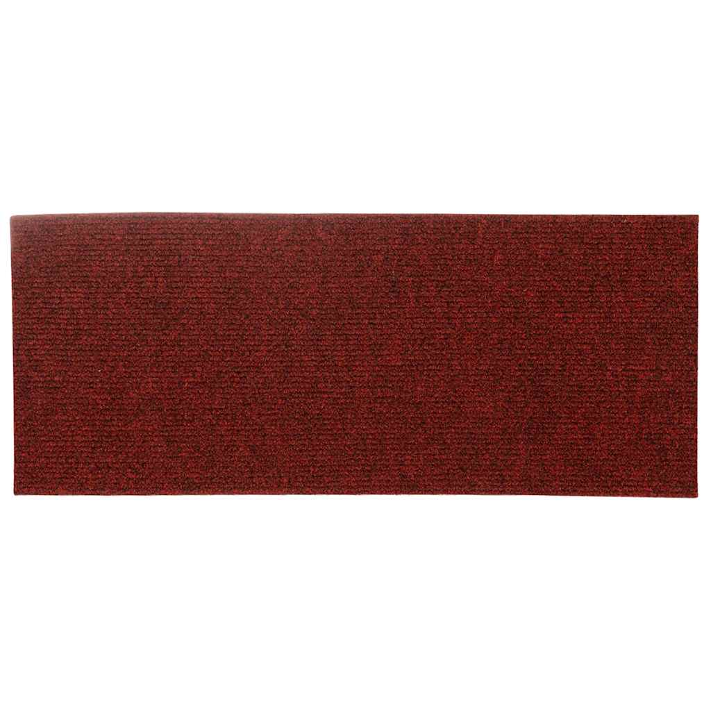 Stair Mats Self-adhesive 30 pcs 60x25 cm Bordeaux Red Rectangular
