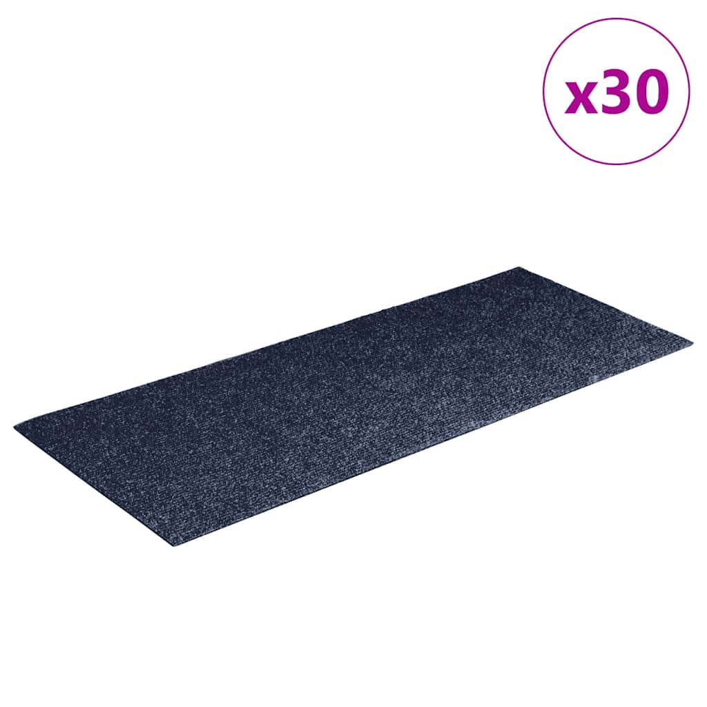 Stair Mats Self-adhesive 30 pcs 60x25 cm Grey Blue Rectangular