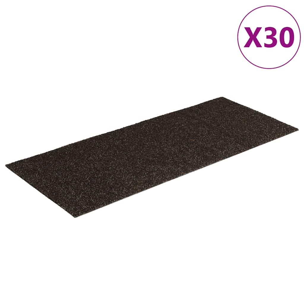 Stair Mats Self-adhesive 30 pcs 60x25 cm Dark Brown Rectangular