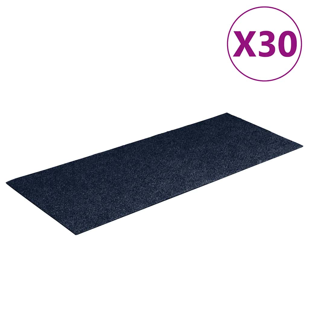 Stair Mats Self-adhesive 30 pcs 60x25 cm Navy Rectangular