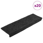 Stair Mats Self-adhesive 20 pcs 65x21x4 cm Grey Rectangular Edge