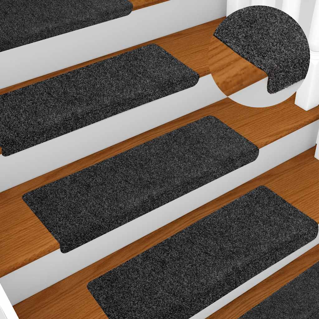 Stair Mats Self-adhesive 20 pcs 65x21x4 cm Grey Rectangular Edge