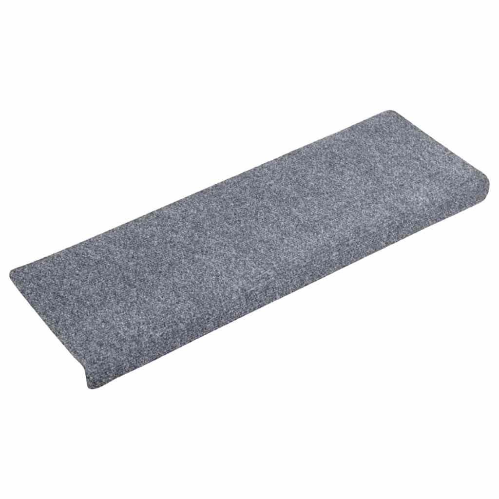Stair Mats Self-adhesive 20 pcs 65x21x4 cm Light Grey Rectangular Edge