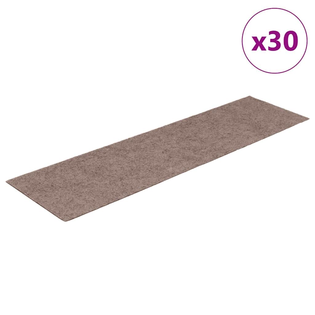 Stair Mats Self-adhesive 30 pcs 76x20 cm Light Brown Rectangular