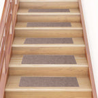 Stair Mats Self-adhesive 30 pcs 76x20 cm Light Brown Rectangular
