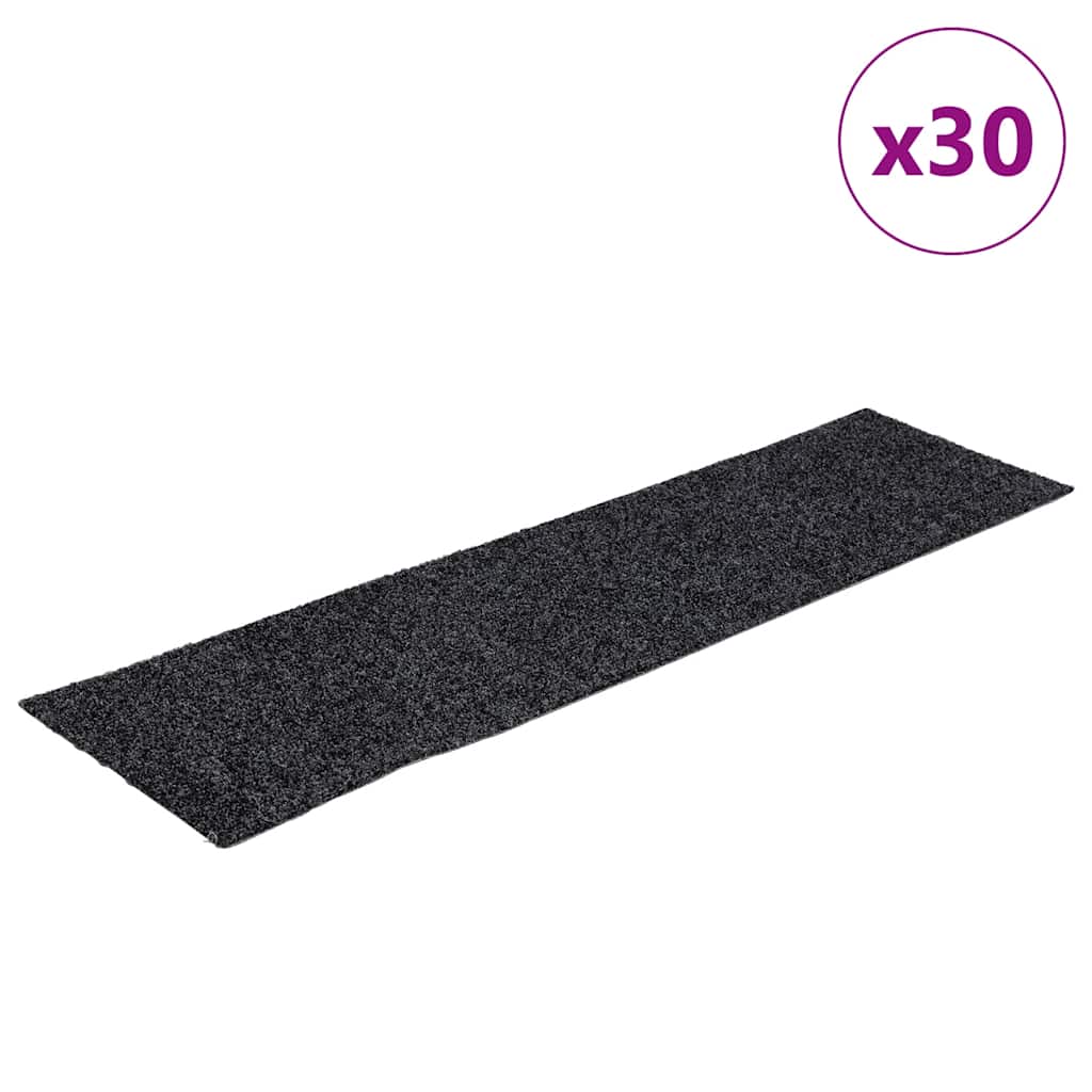 Stair Mats Self-adhesive 30 pcs 76x20 cm Grey Rectangular