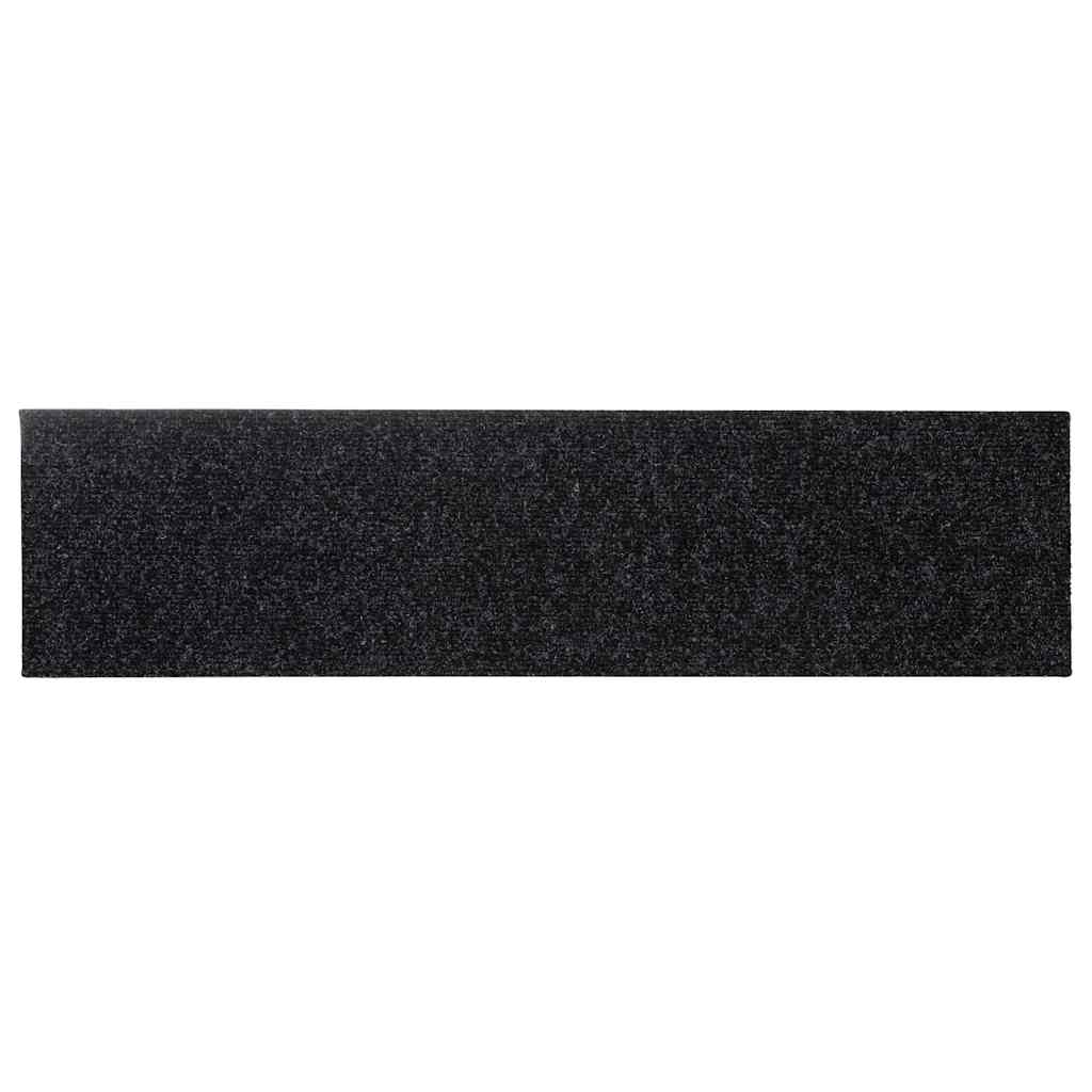 Stair Mats Self-adhesive 30 pcs 76x20 cm Black Rectangular