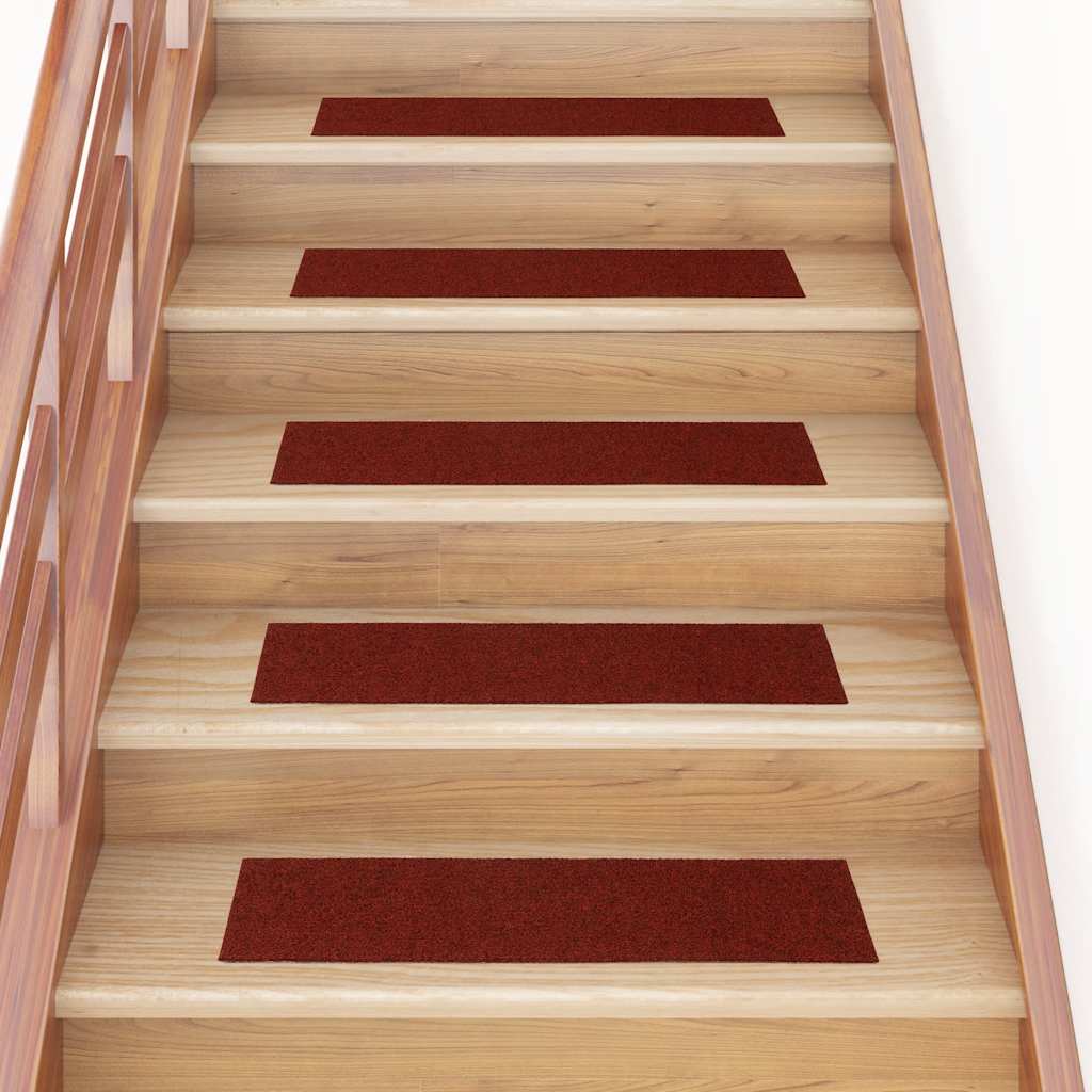 Stair Mats Self-adhesive 30 pcs 76x20 cm Bordeaux Red Rectangular