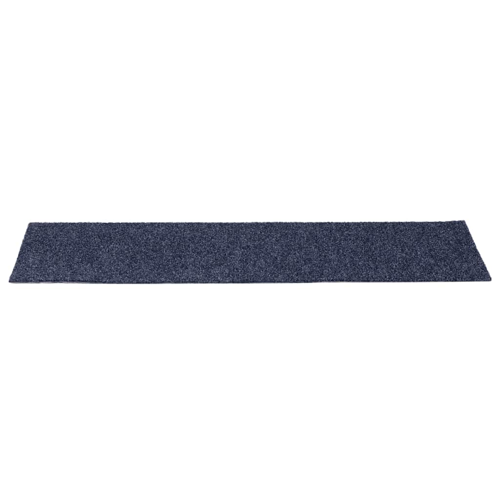 Stair Mats Self-adhesive 30 pcs 76x20 cm Grey Blue Rectangular