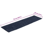 Stair Mats Self-adhesive 30 pcs 76x20 cm Grey Blue Rectangular