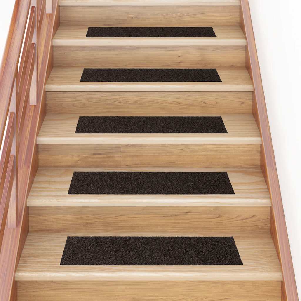 Stair Mats Self-adhesive 30 pcs 76x20 cm Dark Brown Rectangular