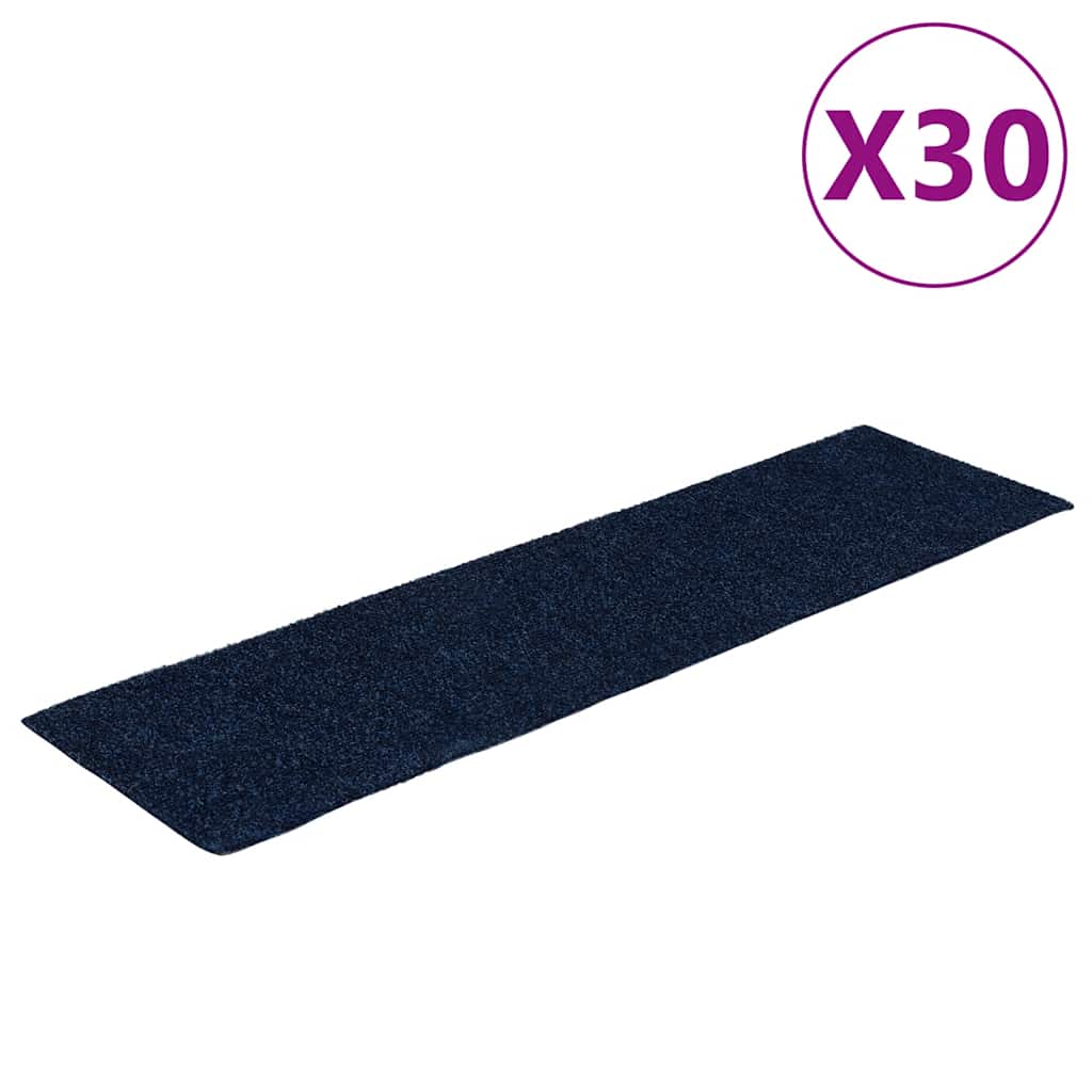 Stair Mats Self-adhesive 30 pcs 76x20 cm Navy Rectangular