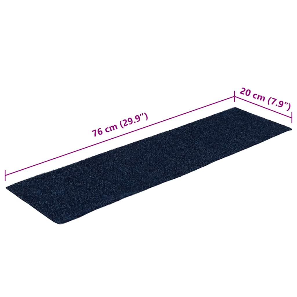 Stair Mats Self-adhesive 30 pcs 76x20 cm Navy Rectangular