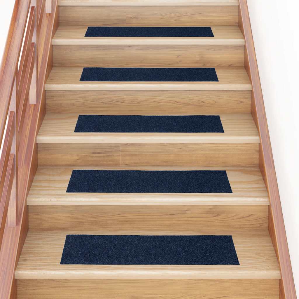 Stair Mats Self-adhesive 30 pcs 76x20 cm Navy Rectangular
