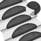 Stair Mats 30 pcs 56x17x3 cm Anthracite Half Round