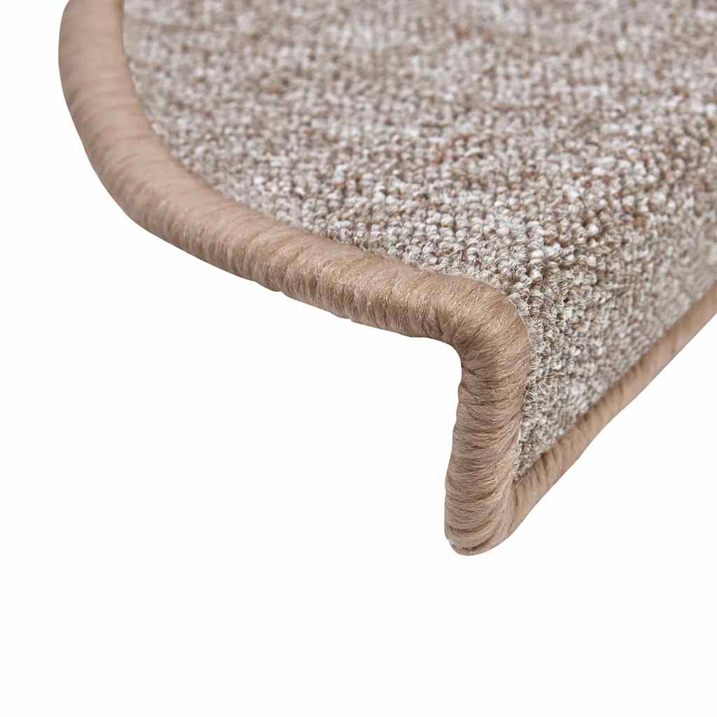 Stair Mats 30 pcs 56x17x3 cm Light Brown Half Round