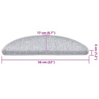 Stair Mats 30 pcs 56x17x3 cm Light Grey Half Round