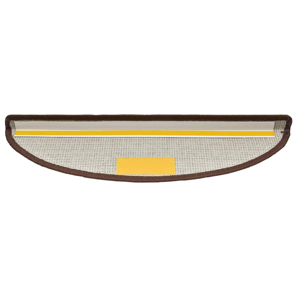 Stair Mats 30 pcs 56x17x3 cm Coffee Brown Half Round