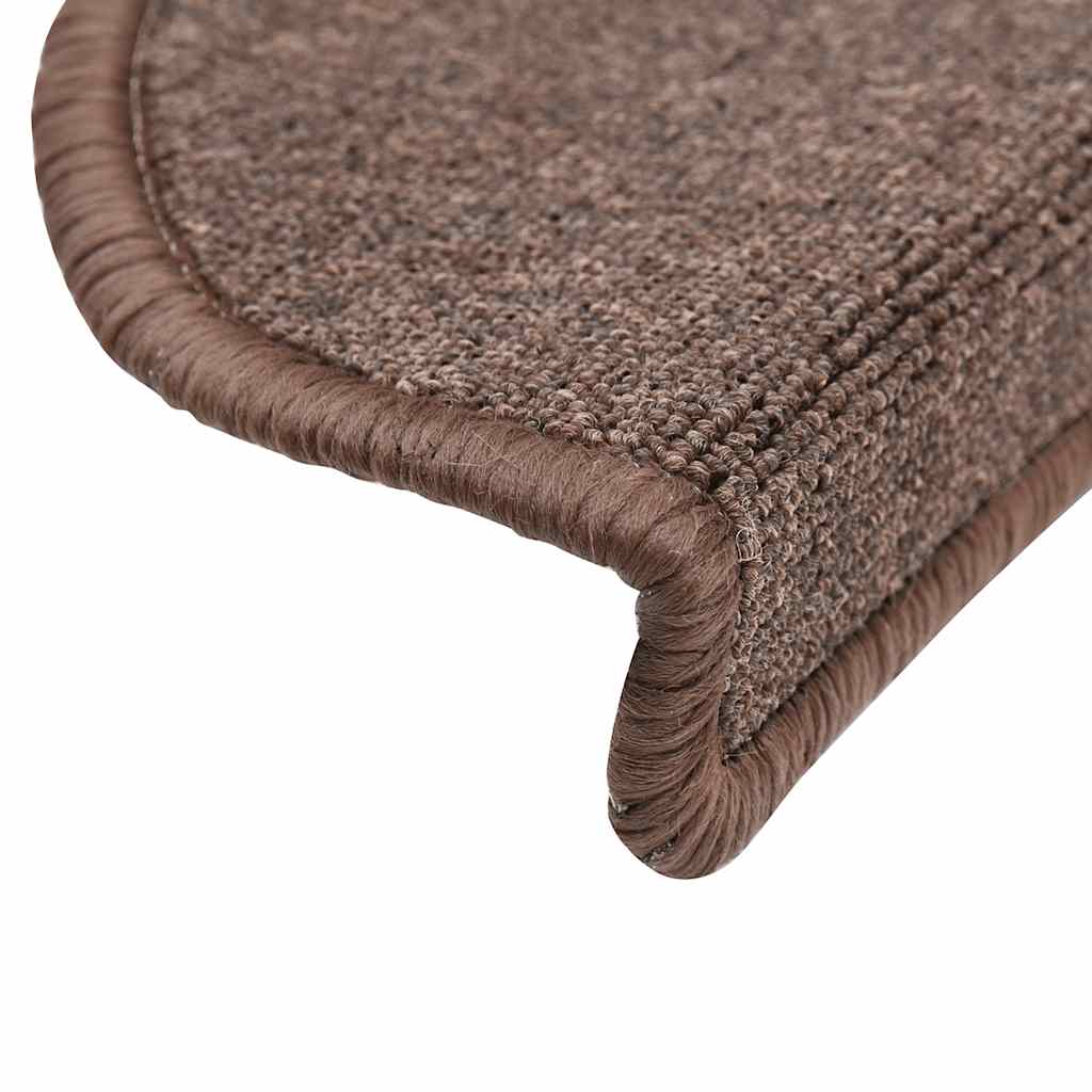 Stair Mats 30 pcs 56x17x3 cm Coffee Brown Half Round