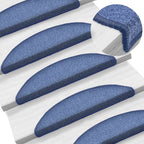 Stair Mats 30 pcs 56x17x3 cm Blue Half Round