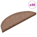 Stair Mats 30 pcs 56x17x3 cm Brown Half Round