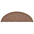 Stair Mats 30 pcs 56x17x3 cm Brown Half Round