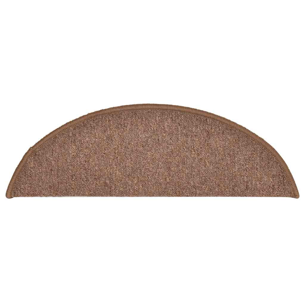 Stair Mats 30 pcs 56x17x3 cm Brown Half Round