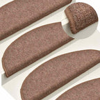 Stair Mats 30 pcs 56x17x3 cm Brown Half Round