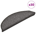Stair Mats 30 pcs 56x17x3 cm Dark Grey Half Round