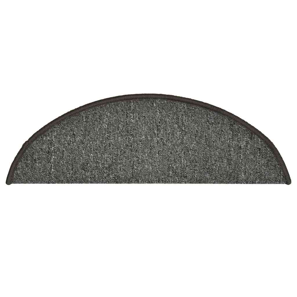Stair Mats 30 pcs 56x17x3 cm Dark Grey Half Round